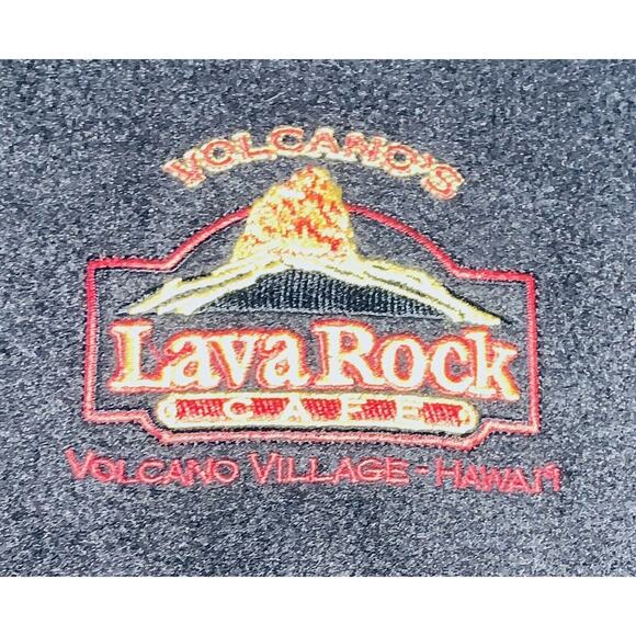 L Hawaii Lava Rock Cafe Volcano Village Fleece Jacket Embroidered Logo GUC Black - Picture 11 of 11